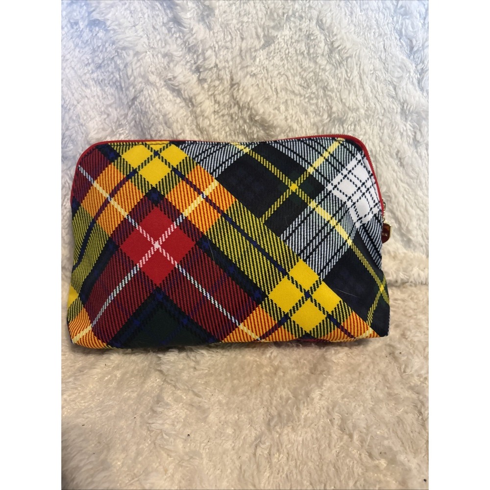 NWOT Estee Lauder Tartan Plaid Nylon Makeup Cosmetic Travel Bag New Limited Edit - Picture 4 of 5